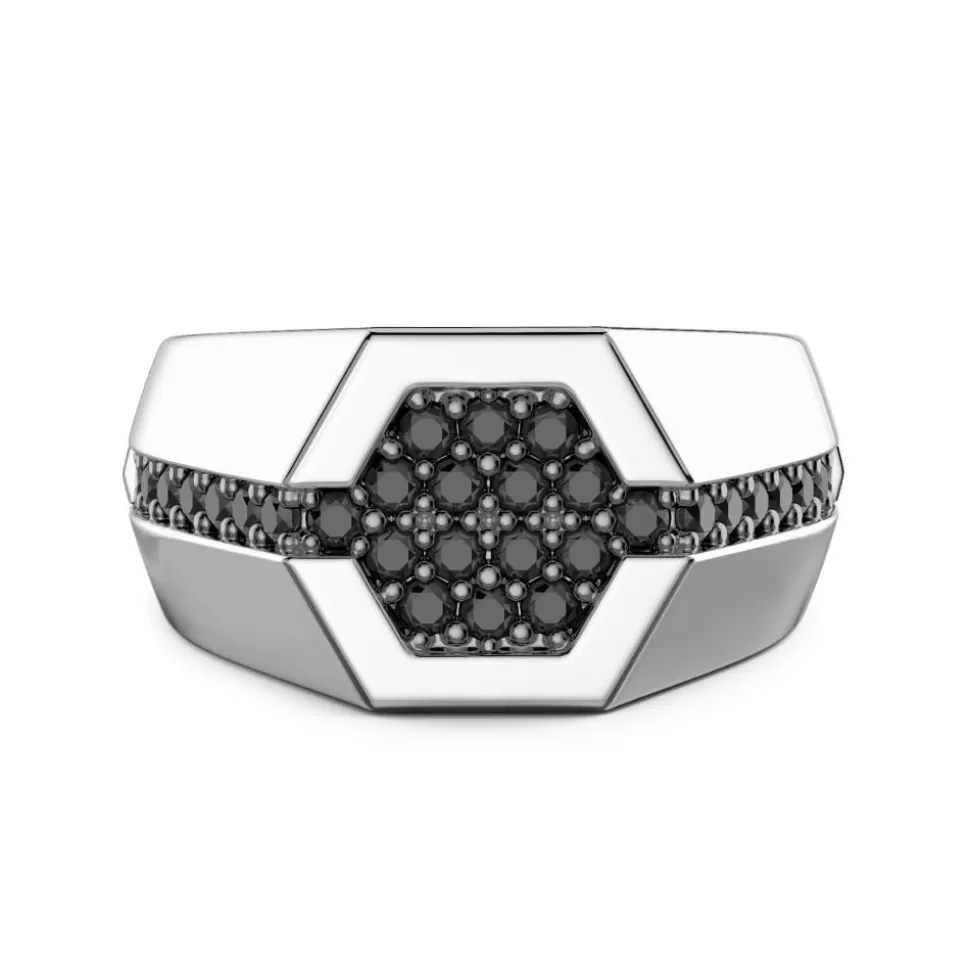 Zancan Silver Ring With Black Stones.^Zancan Gioielli Discount