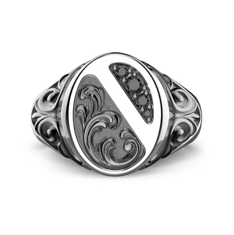 Zancan Silver Ring With Black Stones.^Zancan Gioielli Online