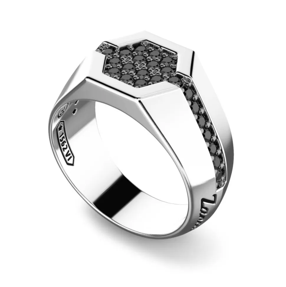 Zancan Silver Ring With Black Stones.^Zancan Gioielli Discount