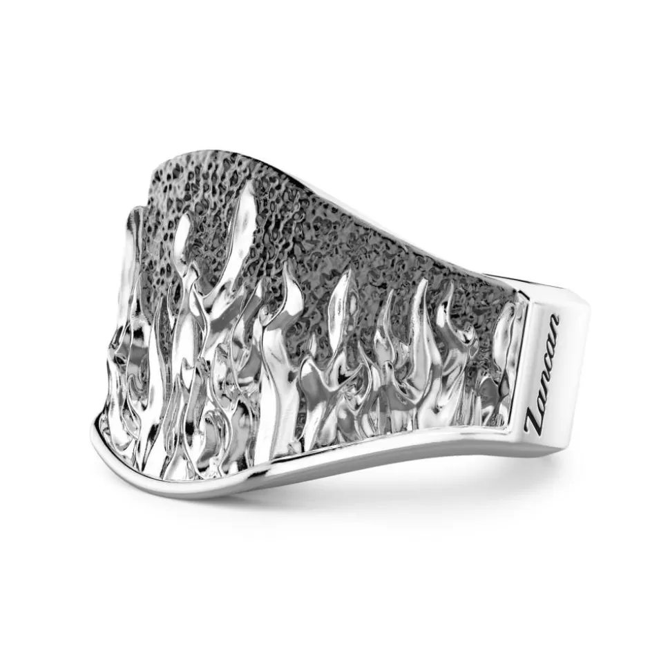 Zancan Silver Ring With Flames.^Zancan Gioielli New