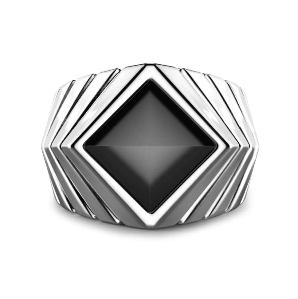 Zancan Silver Ring With Onyx.^Zancan Gioielli Sale