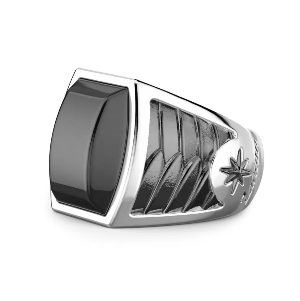 Zancan Silver Ring With Onyx.^Zancan Gioielli Fashion