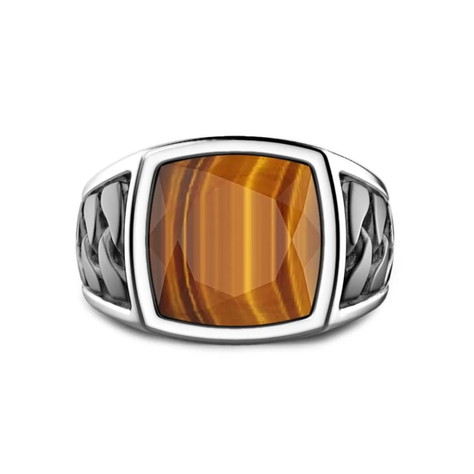 Zancan Silver Ring With Tiger'S Eye Stone.^Zancan Gioielli Hot