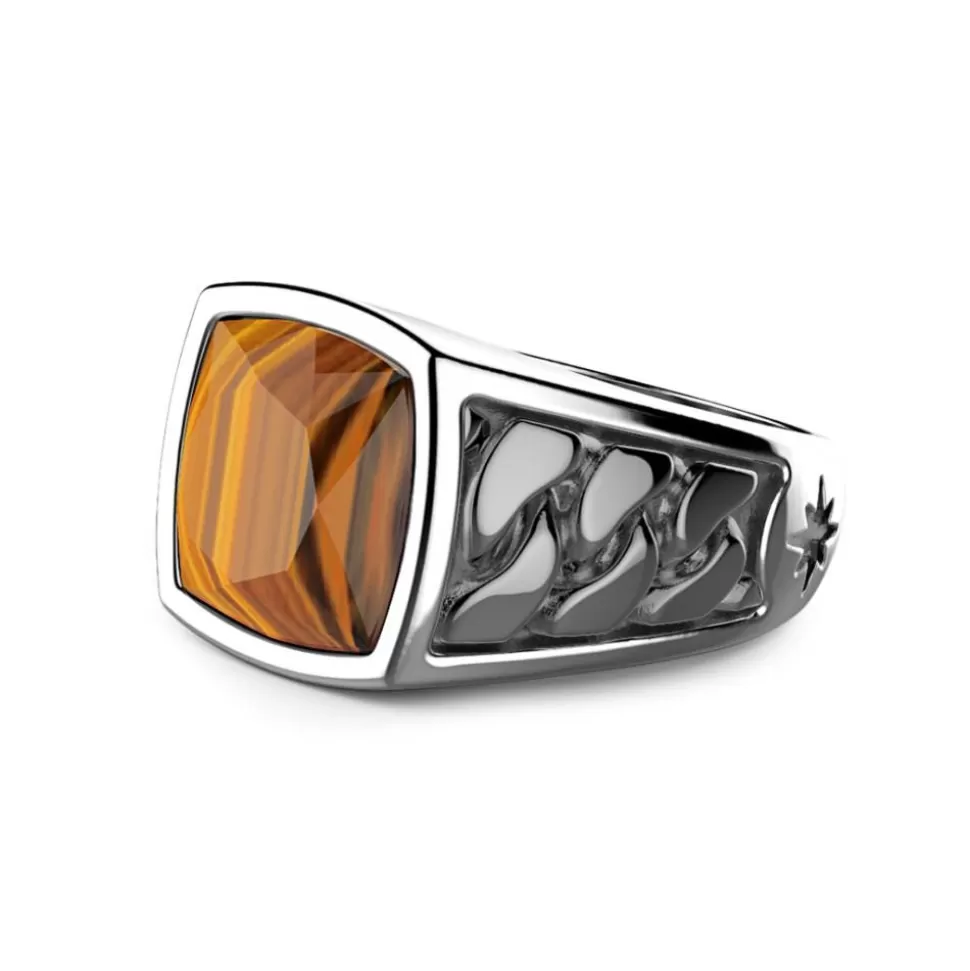 Zancan Silver Ring With Tiger'S Eye Stone.^Zancan Gioielli Hot