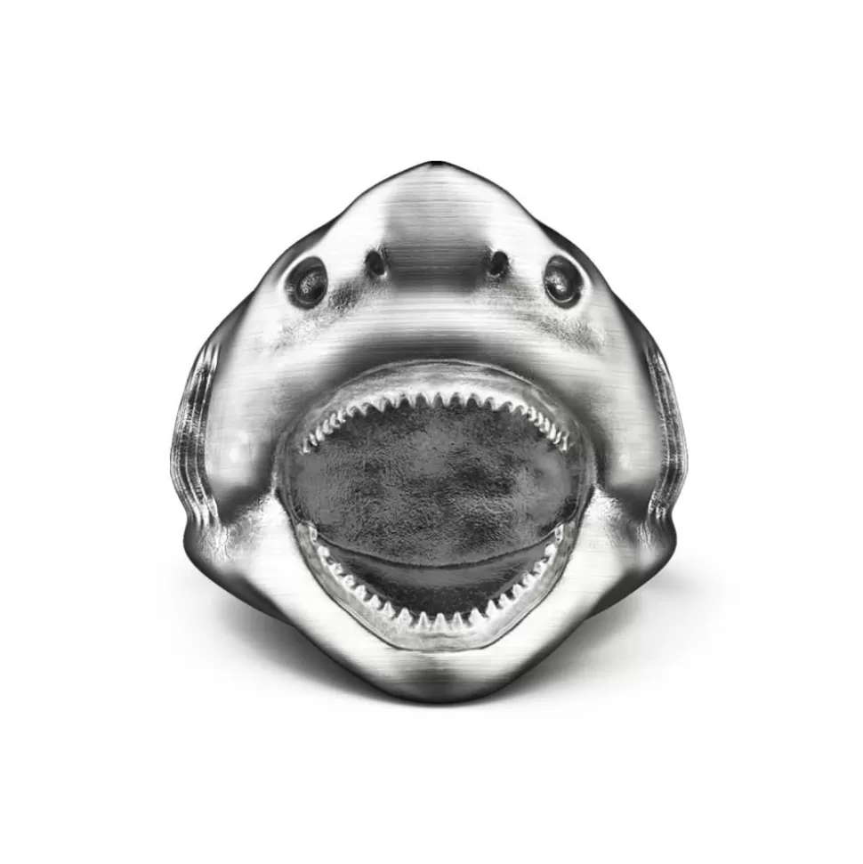 Zancan Silver Shark Ring With Vintage Finish.^Zancan Gioielli Best