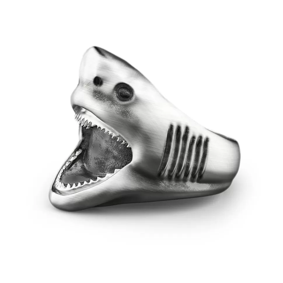 Zancan Silver Shark Ring With Vintage Finish.^Zancan Gioielli Best