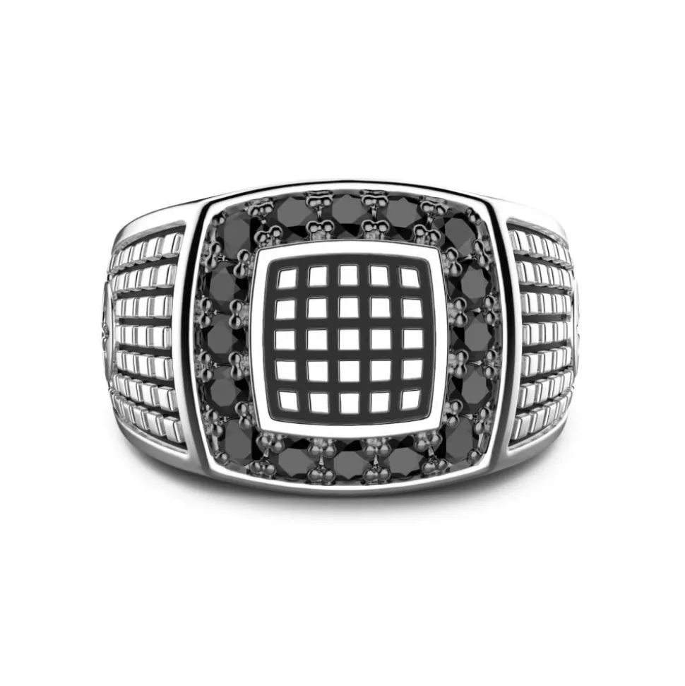 Zancan Silver Signet Ring With Black Stones.^Zancan Gioielli Discount