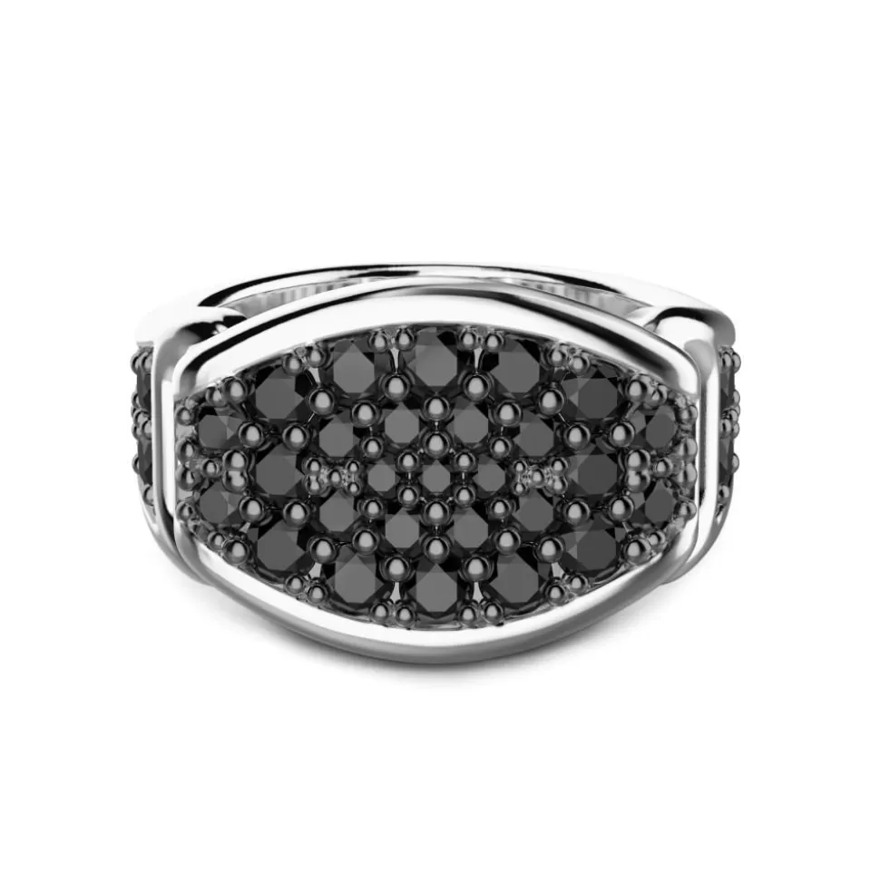 Zancan Silver Signet Ring With Black Stones.^Zancan Gioielli Discount