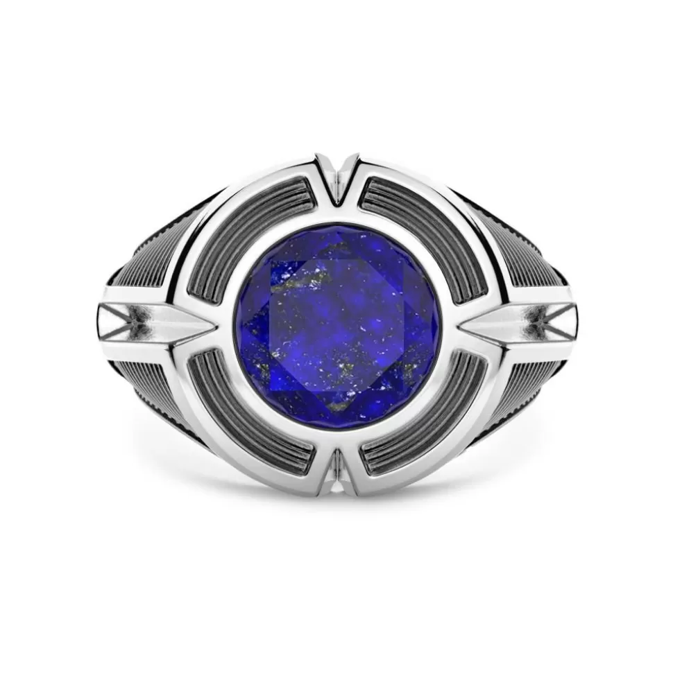 Zancan Silver Signet Ring With Central Lapis Lazuli Stone.^Zancan Gioielli Hot