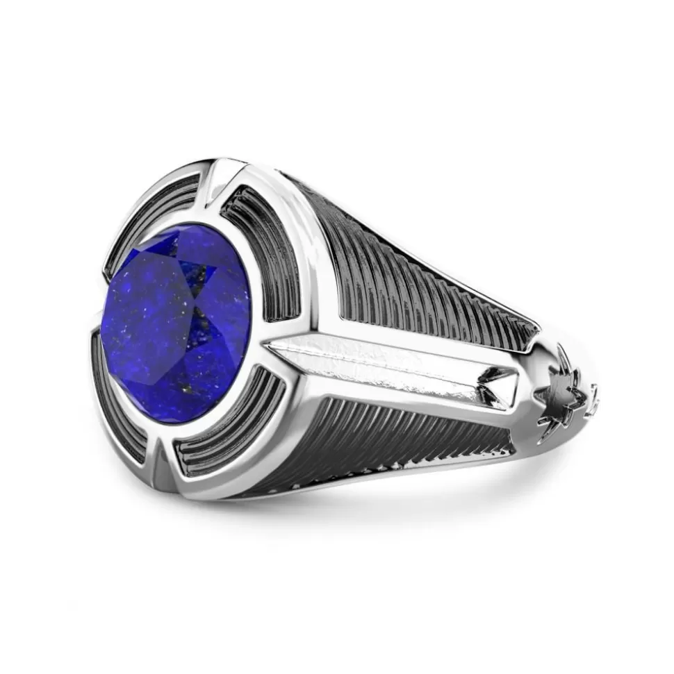 Zancan Silver Signet Ring With Central Lapis Lazuli Stone.^Zancan Gioielli Hot