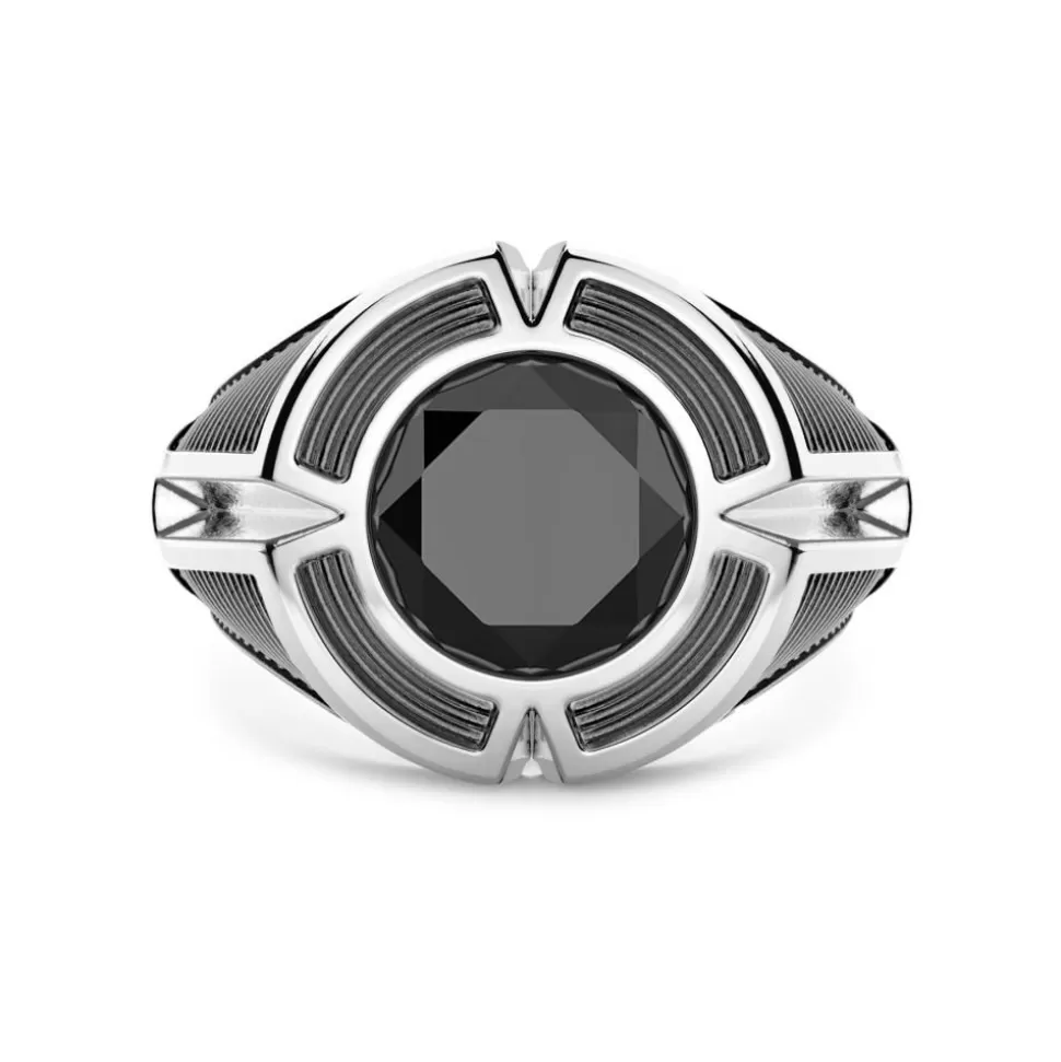 Zancan Silver Signet Ring With Central Onyx Stone.^Zancan Gioielli Cheap