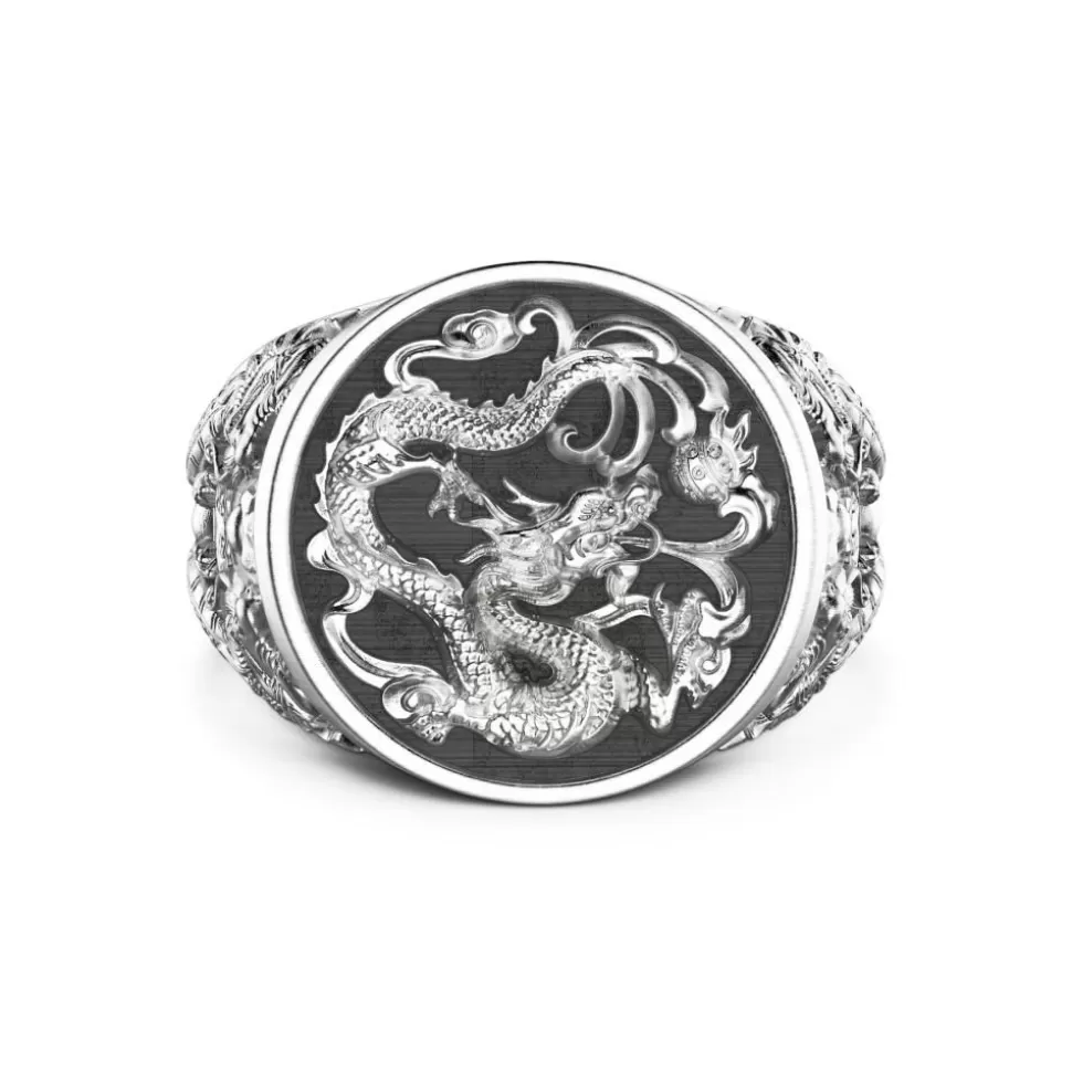 Zancan Silver Signet Ring With Dragon.^Zancan Gioielli Cheap