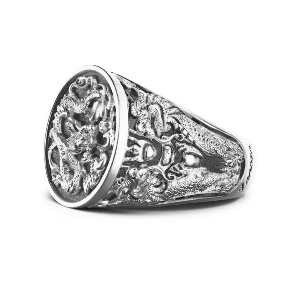 Zancan Silver Signet Ring With Dragon.^Zancan Gioielli Cheap