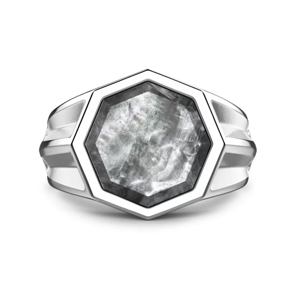 Zancan Silver Signet Ring With Mother Of Pearl.^Zancan Gioielli Flash Sale