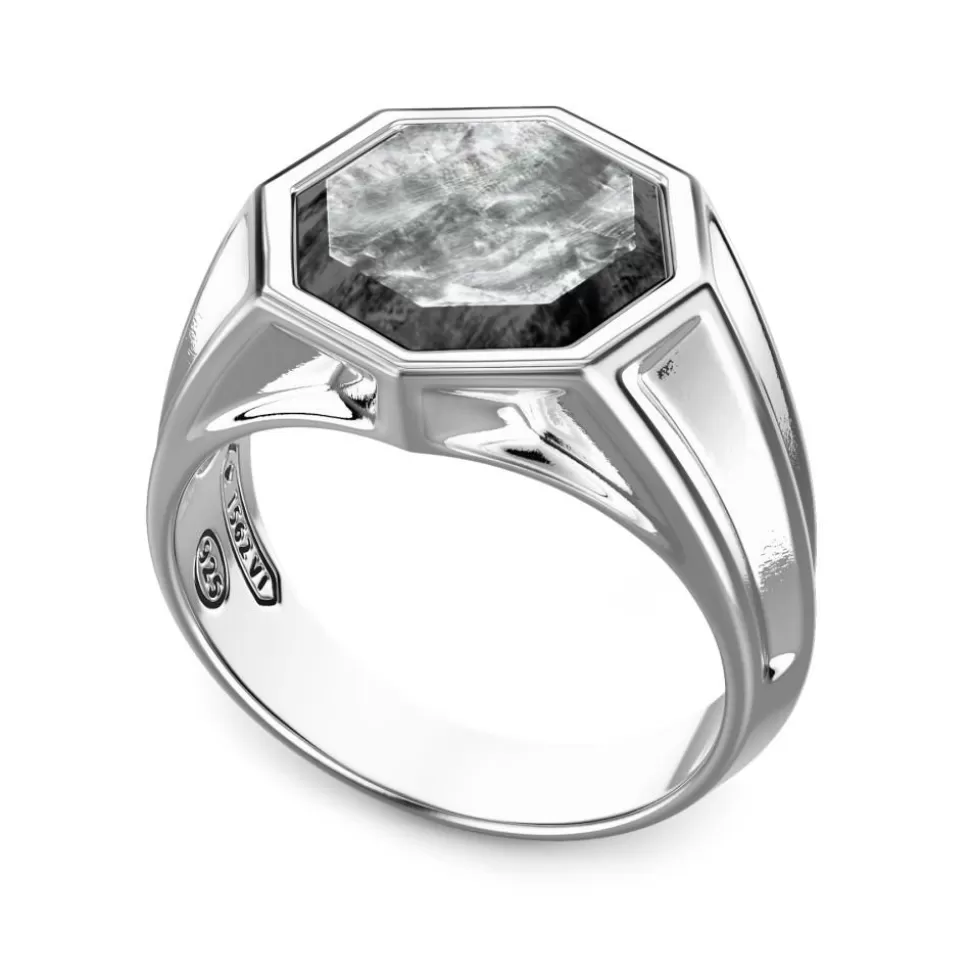 Zancan Silver Signet Ring With Mother Of Pearl.^Zancan Gioielli Flash Sale