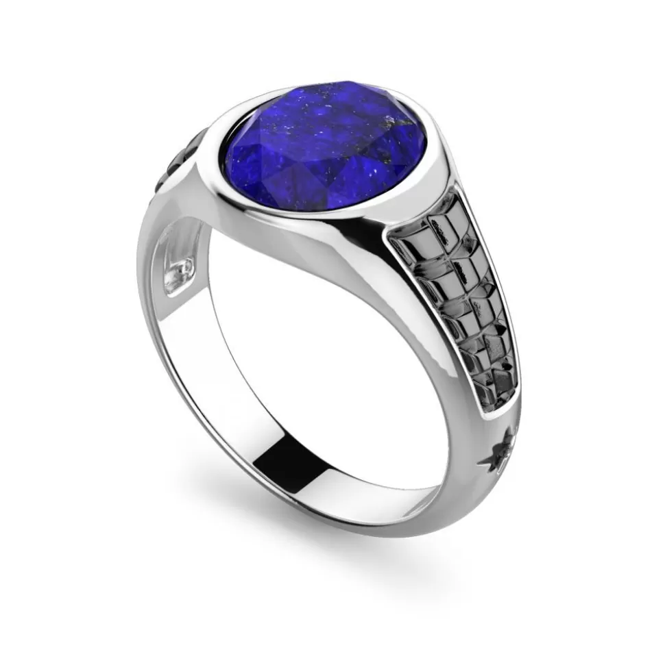 Zancan Silver Signet Ring With Oval Lapis Lazuli Stone.^Zancan Gioielli Outlet