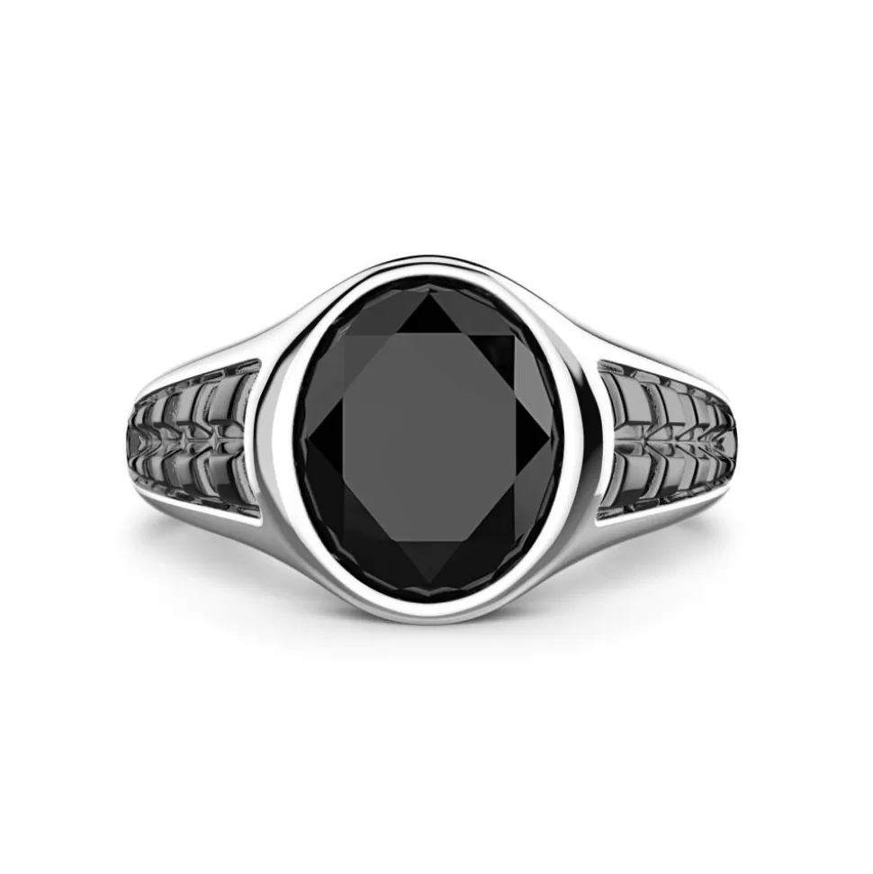 Zancan Silver Signet Ring With Oval Onyx Stone.^Zancan Gioielli Best Sale