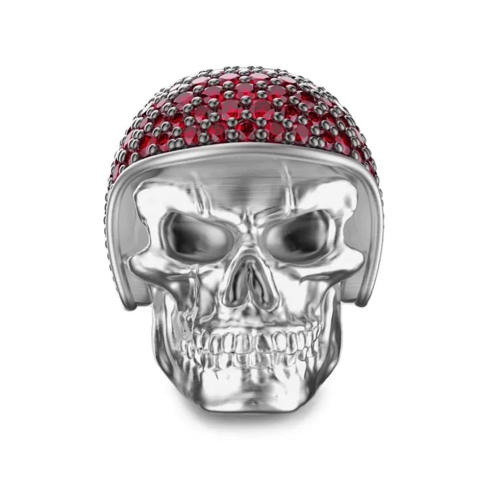 Zancan Silver Skull Ring With Red Stones.^Zancan Gioielli Cheap