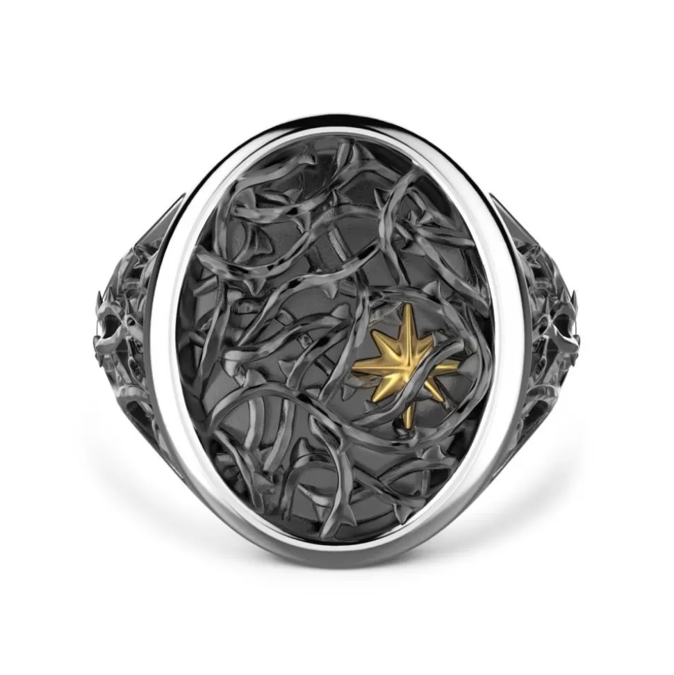 Zancan Silver Thorny Signet Ring.^Zancan Gioielli Outlet