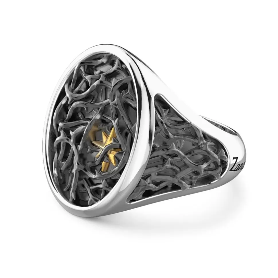 Zancan Silver Thorny Signet Ring.^Zancan Gioielli Outlet