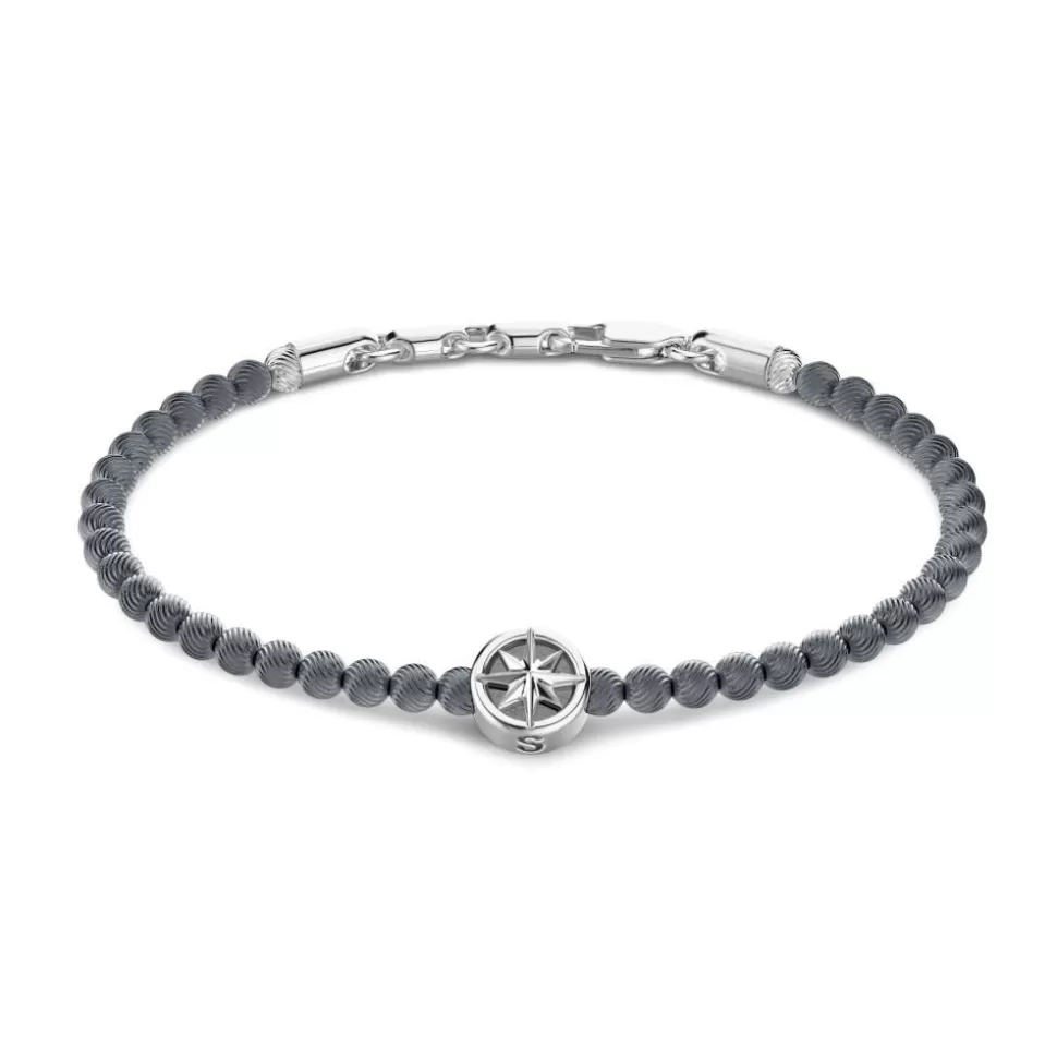 Zancan Soft Bracelet With Silver Beads With Wind Rose.^Zancan Gioielli Fashion