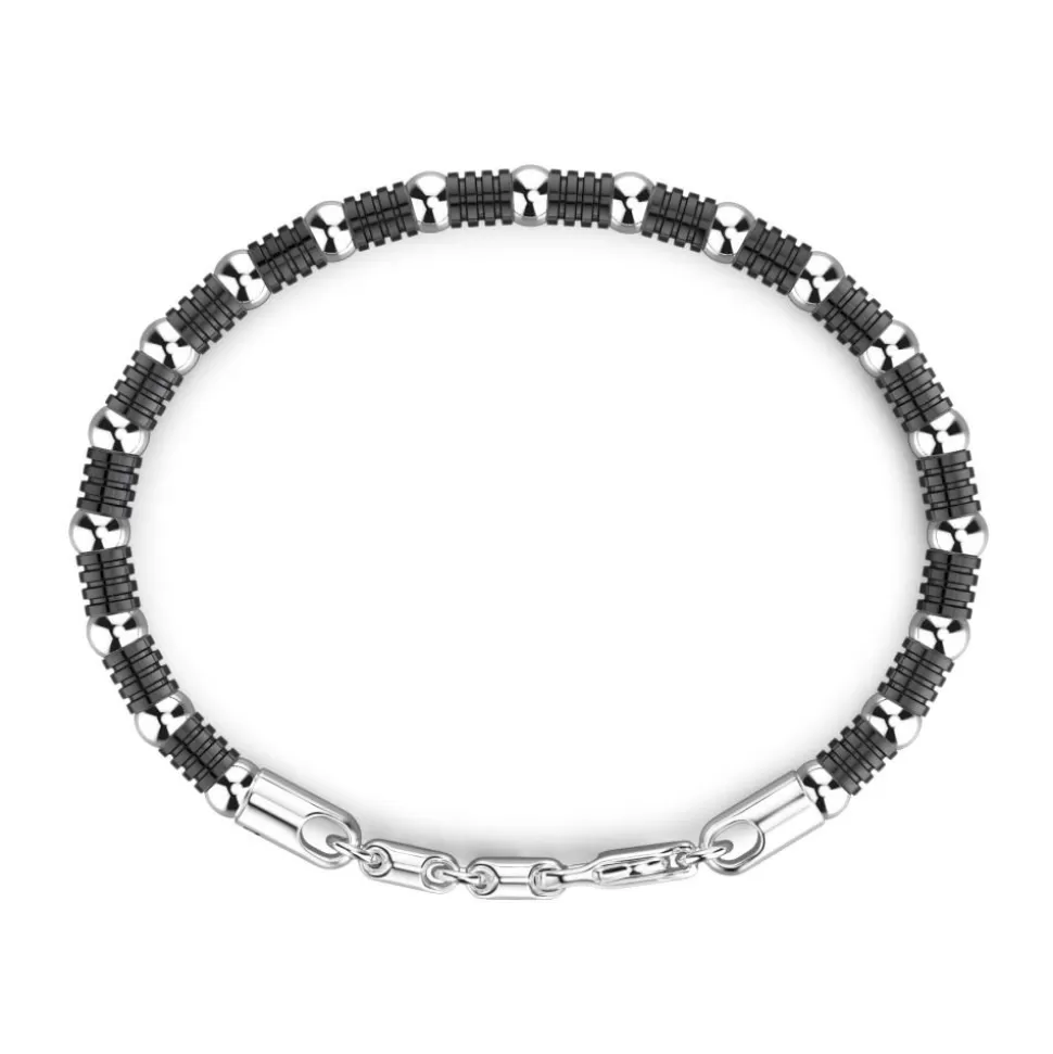 Zancan Soft Silver Beads And Tubular Element Bracelet.^Zancan Gioielli Shop