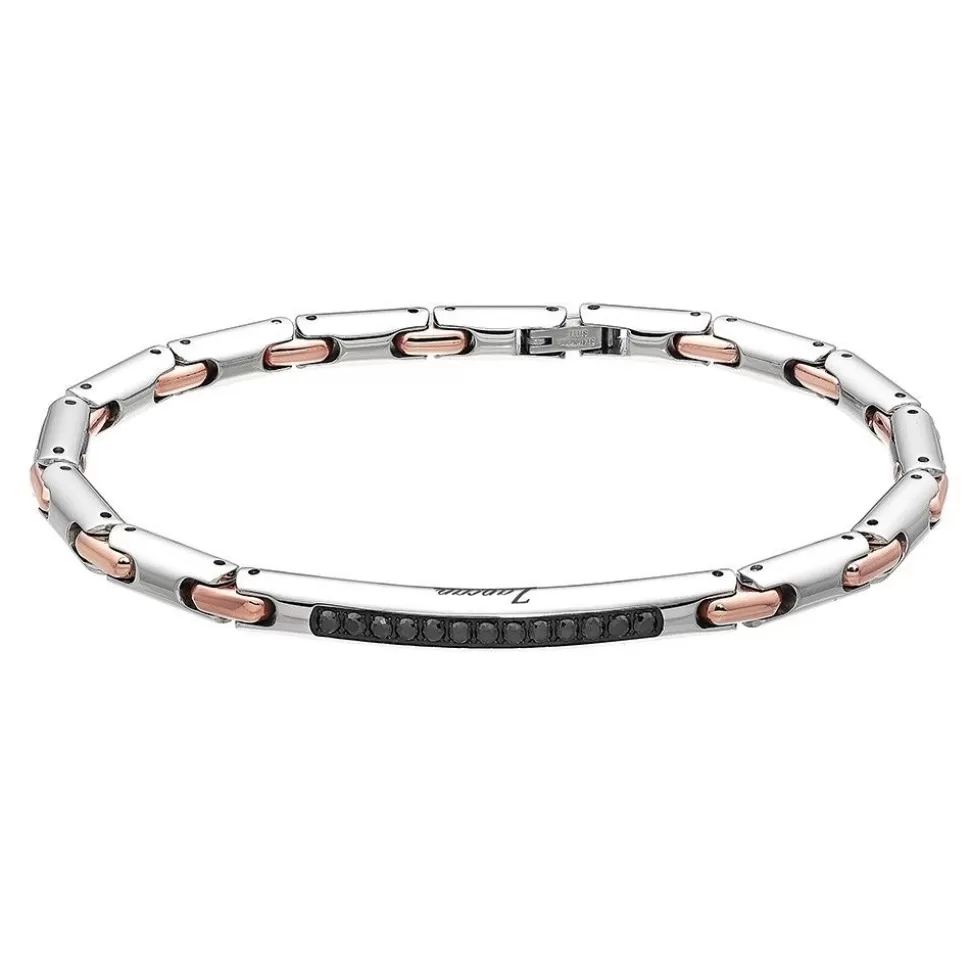 Zancan Steel Bracelet With Black Stones.^Zancan Gioielli Best