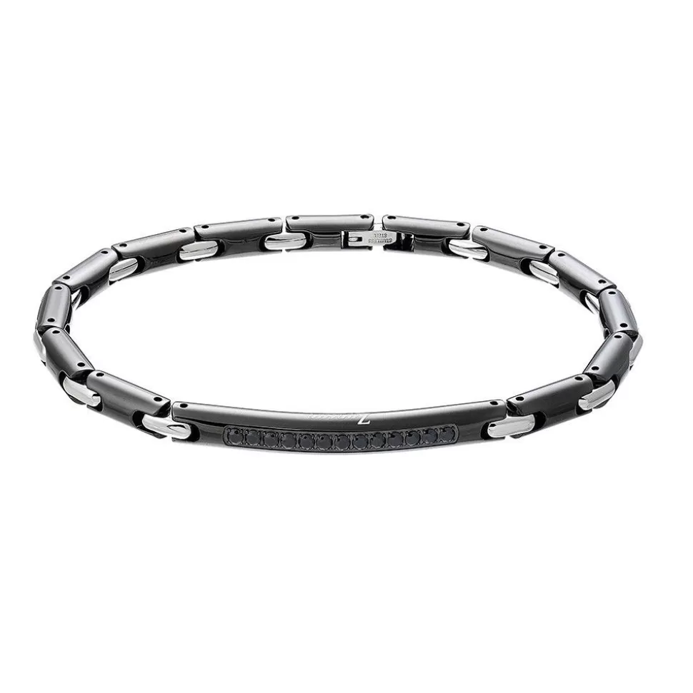 Zancan Steel Bracelet With Black Stones.^Zancan Gioielli Discount