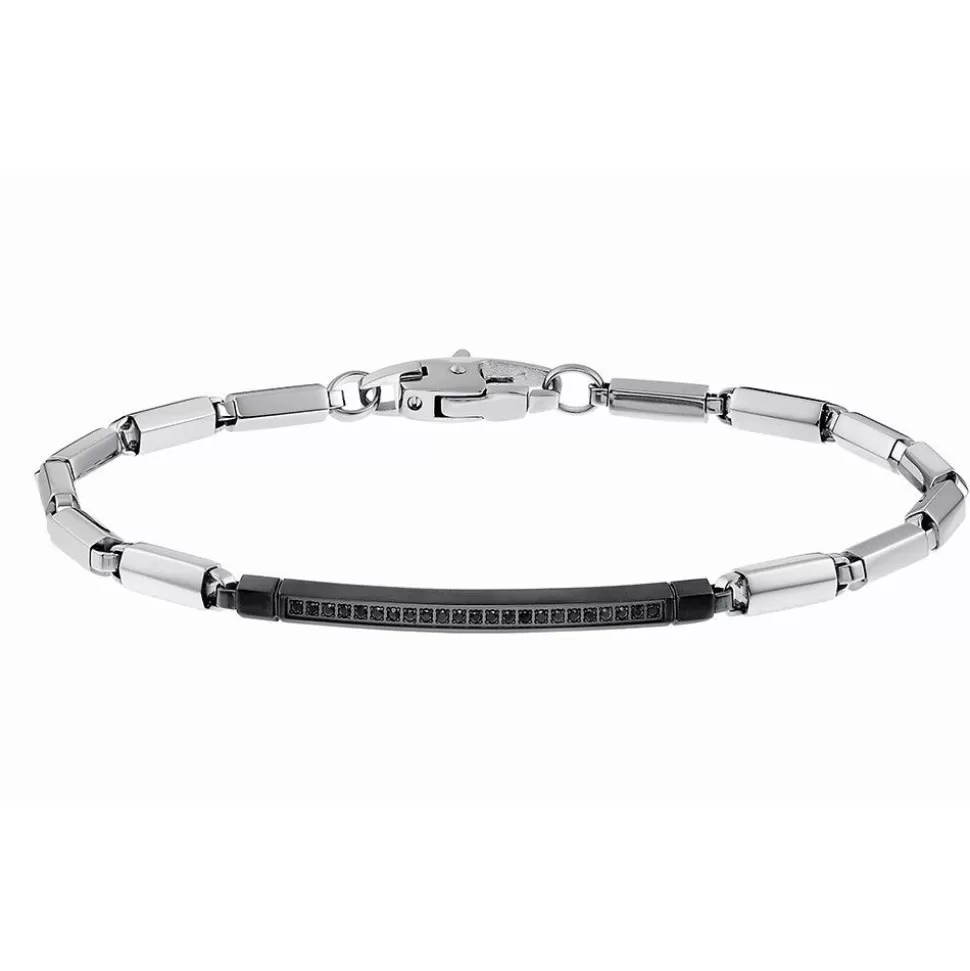 Zancan Steel Bracelet With Black Stones.^Zancan Gioielli Flash Sale