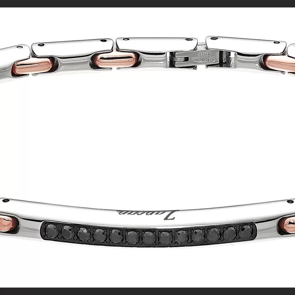 Zancan Steel Bracelet With Black Stones.^Zancan Gioielli Best