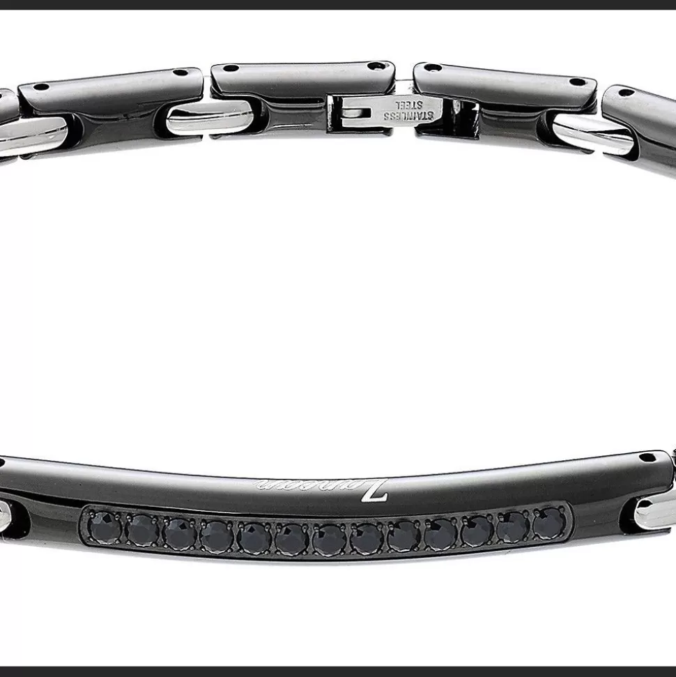 Zancan Steel Bracelet With Black Stones.^Zancan Gioielli Discount