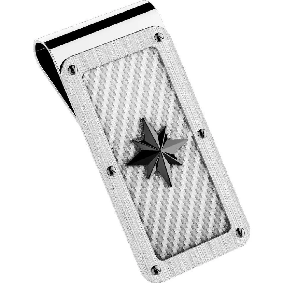 Zancan Steel Money Clip With Wind Rose.^Zancan Gioielli Fashion