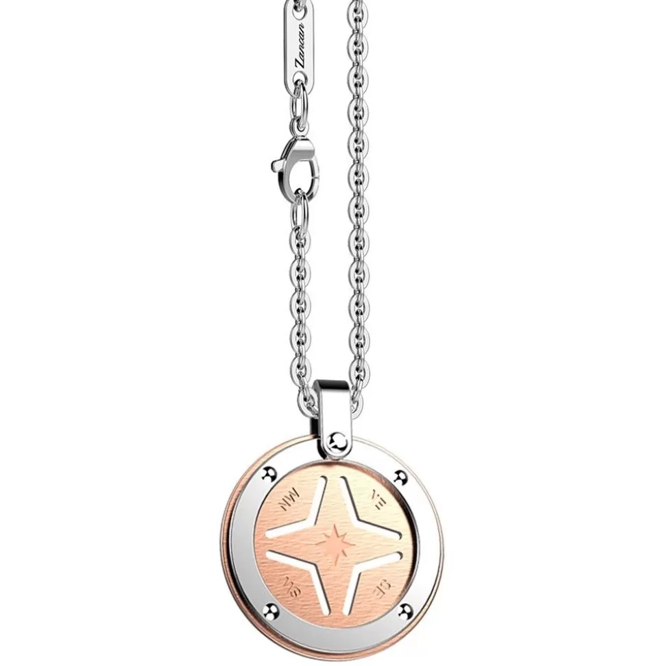 Zancan Steel Necklace With Wind Rose.^Zancan Gioielli New