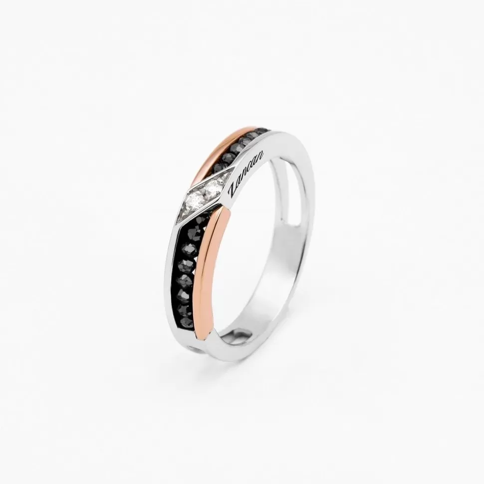 Zancan White And Rose Gold Ring With Diamonds.^Zancan Gioielli Outlet