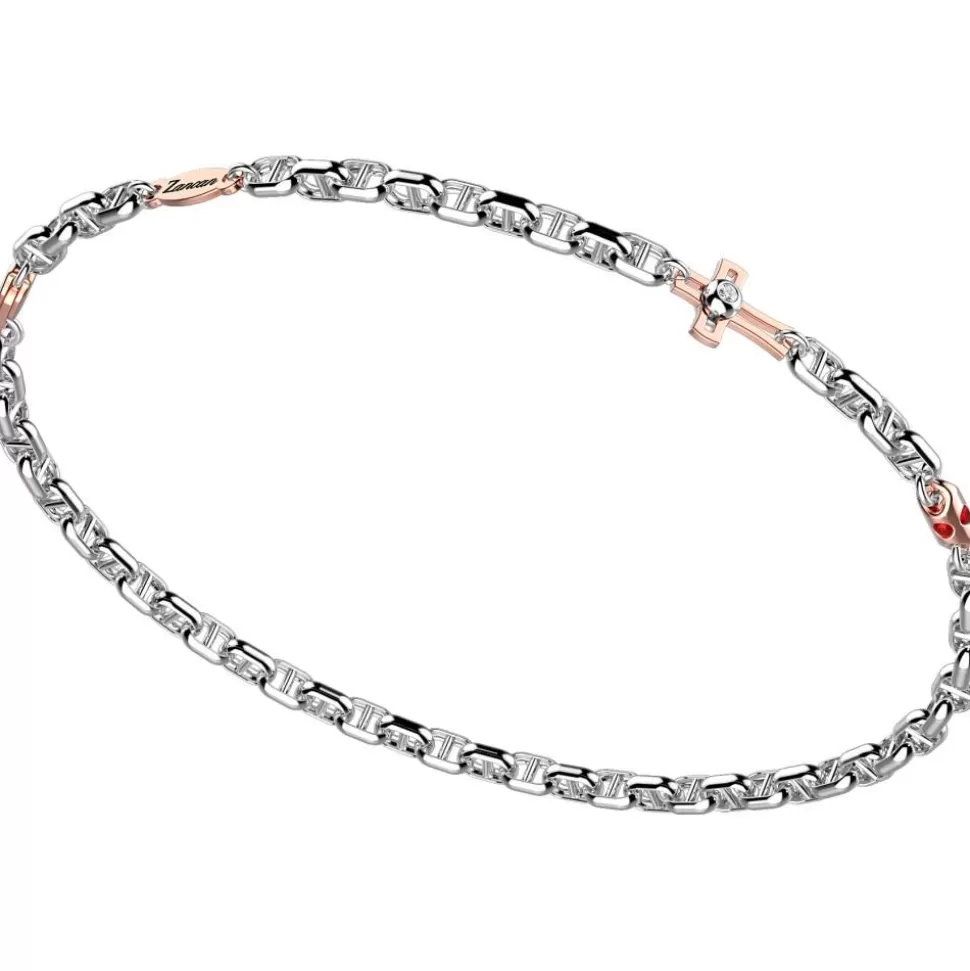 Zancan White Gold Bracelet With Diamonds And Wind Rose.^Zancan Gioielli Shop