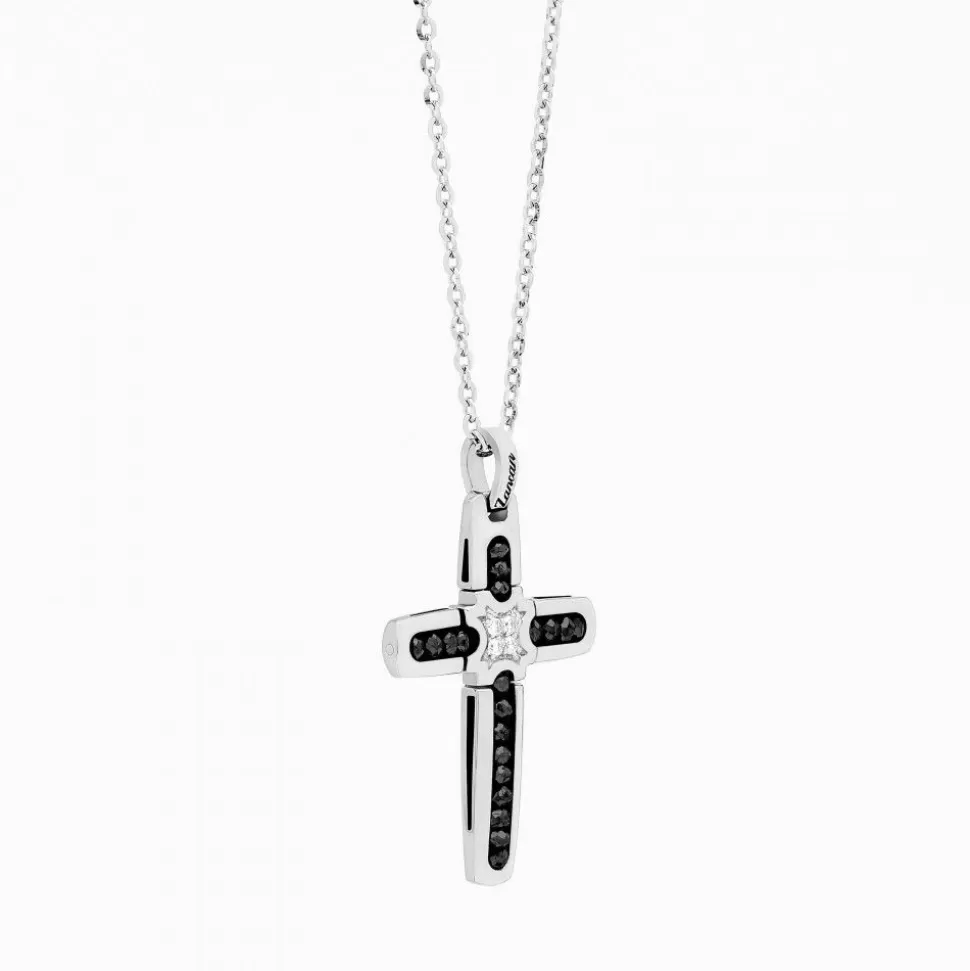 Zancan White Gold Necklace With Cross And Diamonds.^Zancan Gioielli Online