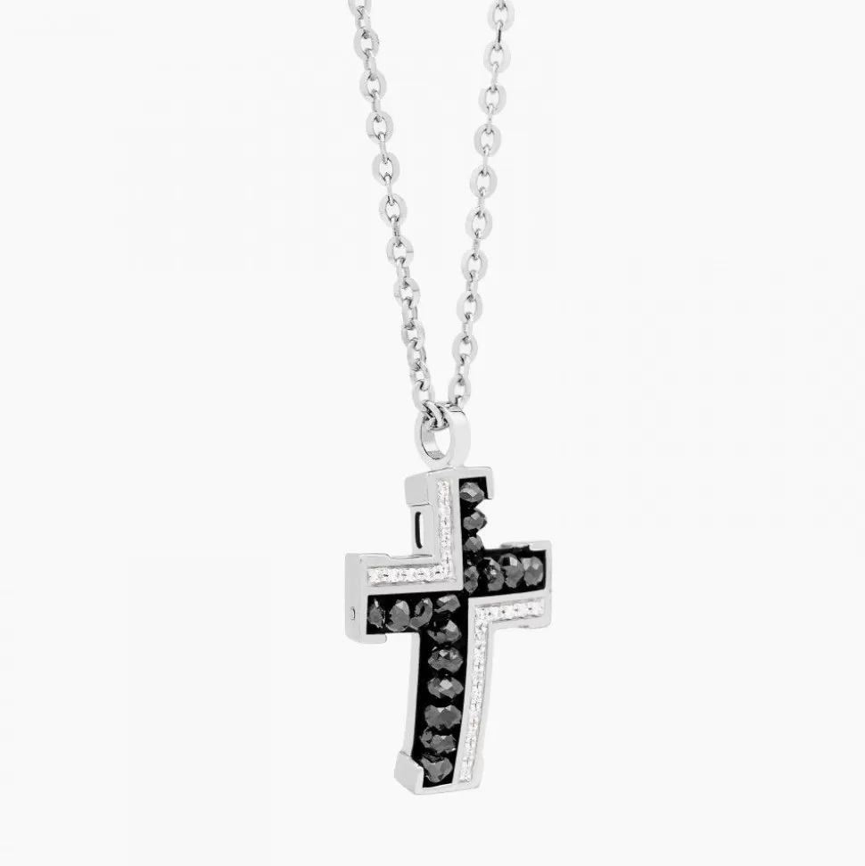 Zancan White Gold Necklace With Cross And Diamonds.^Zancan Gioielli Hot