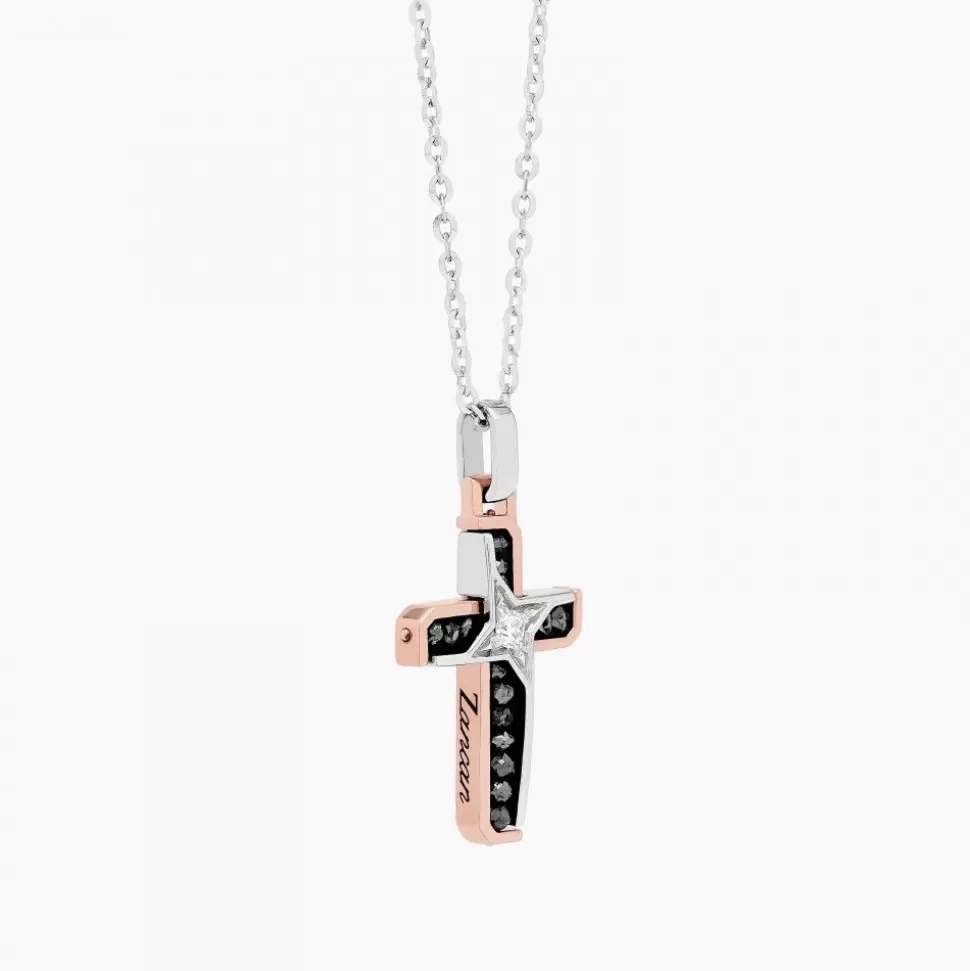 Zancan White Gold Necklace With Cross And Diamonds.^Zancan Gioielli New