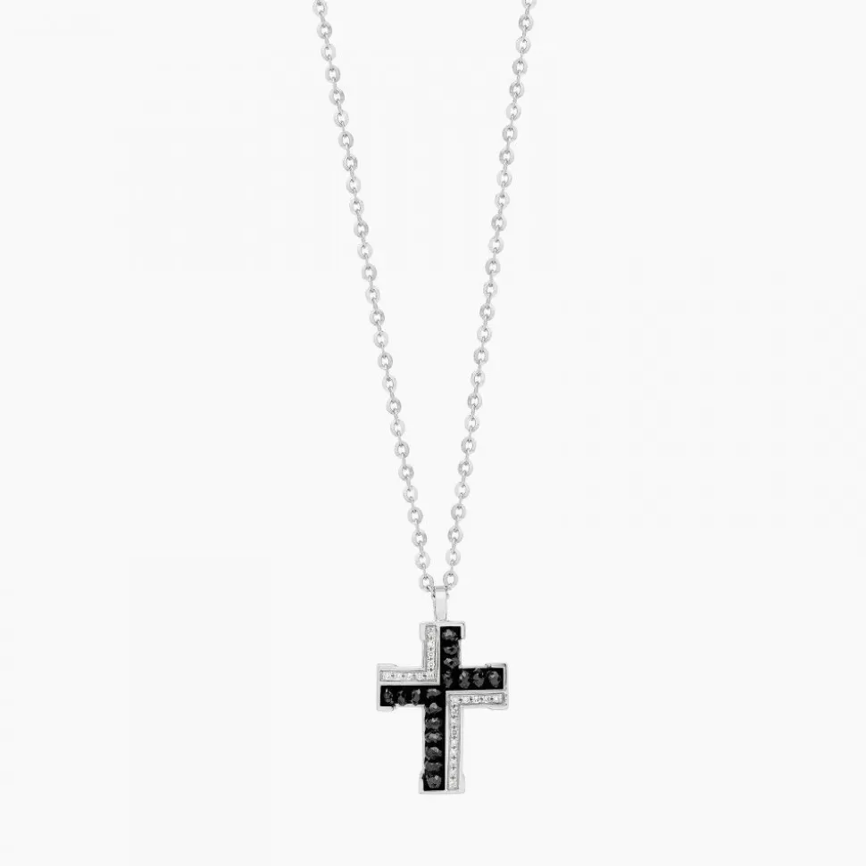 Zancan White Gold Necklace With Cross And Diamonds.^Zancan Gioielli Hot