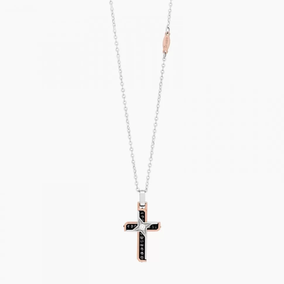 Zancan White Gold Necklace With Cross And Diamonds.^Zancan Gioielli New