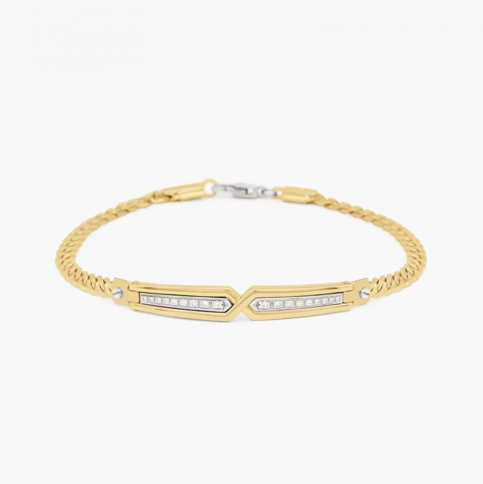 Zancan Yellow Gold Bracelet With Diamonds.^Zancan Gioielli Clearance